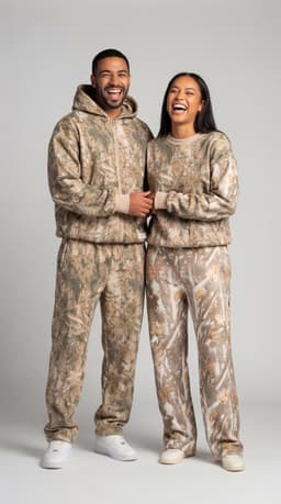 Autumn leaf camo crewneck — back view